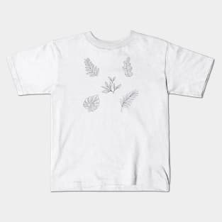Scandinavian Minimalist Plant Pattern Kids T-Shirt